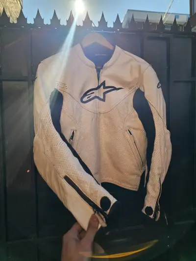 Chaqueta de cuero Alpinestars blanca original - miniatura 1