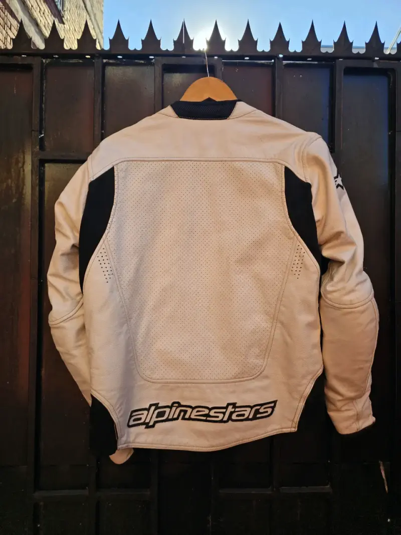 Chaqueta de cuero Alpinestars blanca original - 5