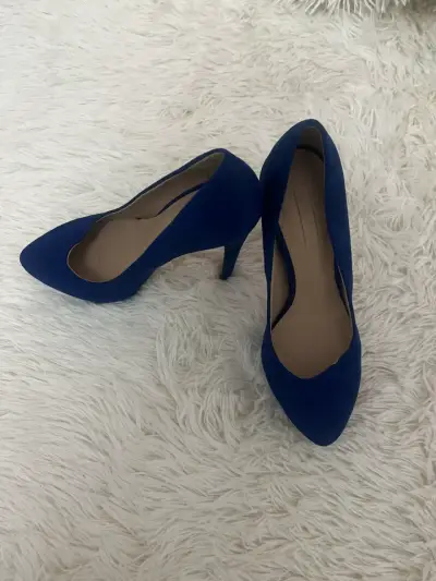 Zapatos de Tacón Azul Mujer Elegantes - miniatura 3