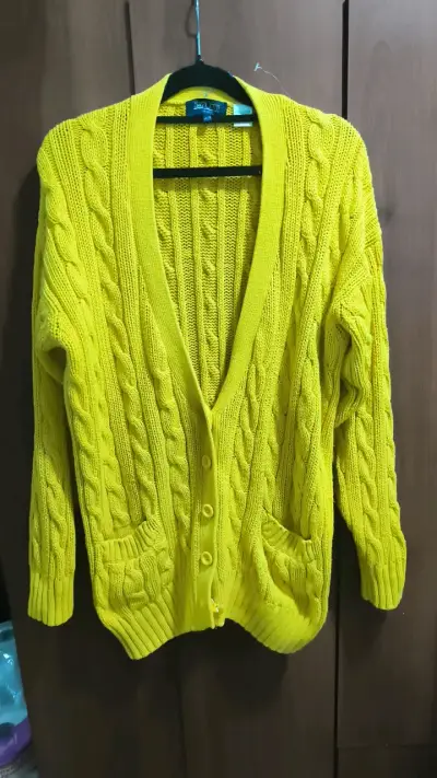 Cardigan amarillo de lana Day Club - miniatura 1
