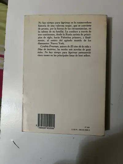 Libro 'No Hay Tiempo Para Lágrimas' de Cynthia Freeman - miniatura 2