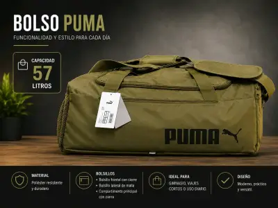 Bolso deportivo Puma verde musgo - miniatura 6
