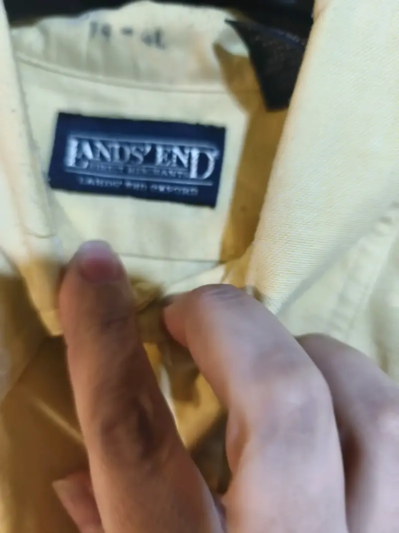 Camisa amarilla manga corta Lands' End talla M - 4