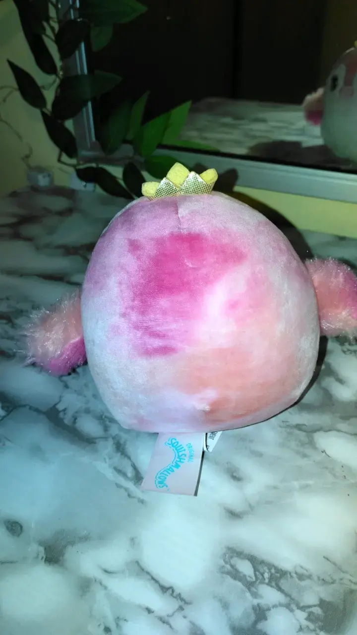 Peluche de pingüino rosa con corona - 3