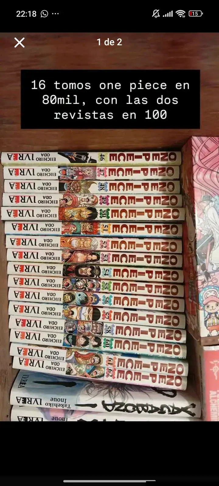Colección de 16 tomos de manga One Piece