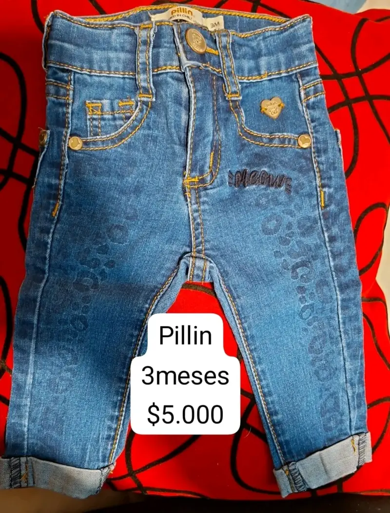 Pantalones de mezclilla para bebé Pillin 3 meses
