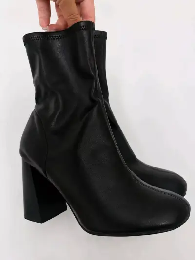 Botines de cuero negro Topshop - miniatura 1