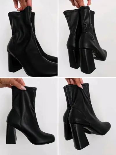 Botines de cuero negro Topshop - miniatura 3