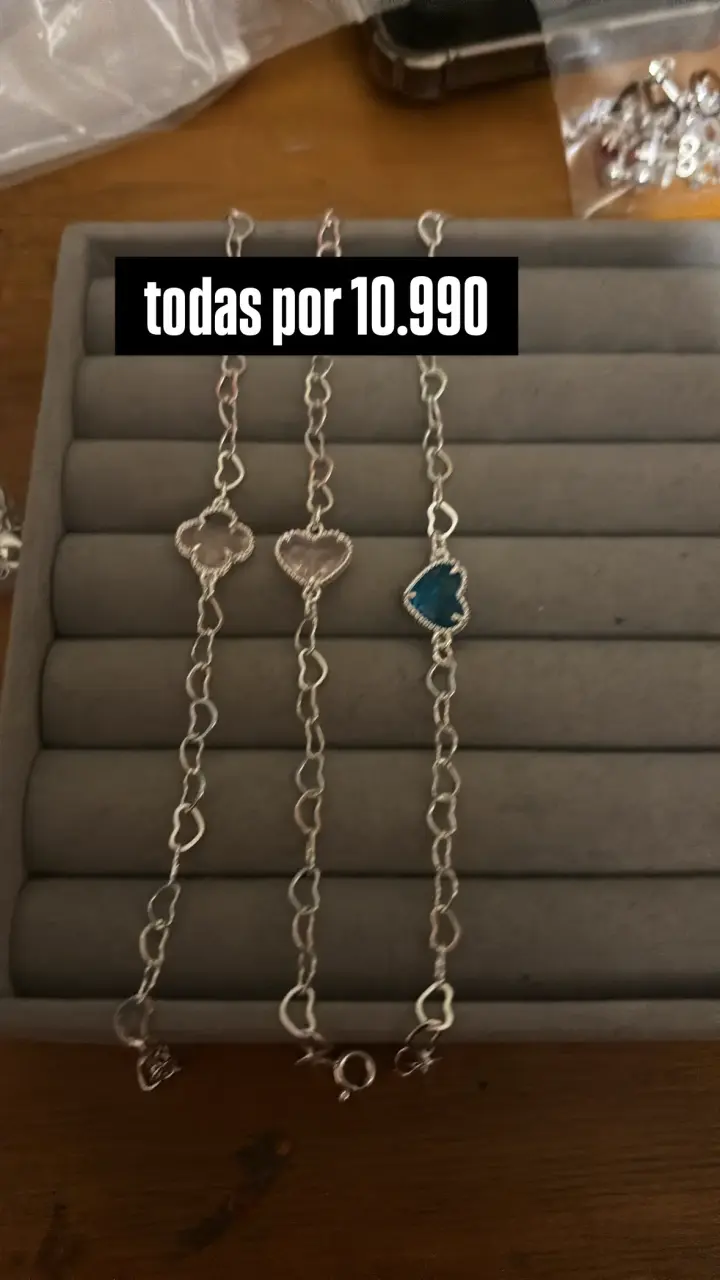 Pulseras de plata 925 con dijes variados - 1