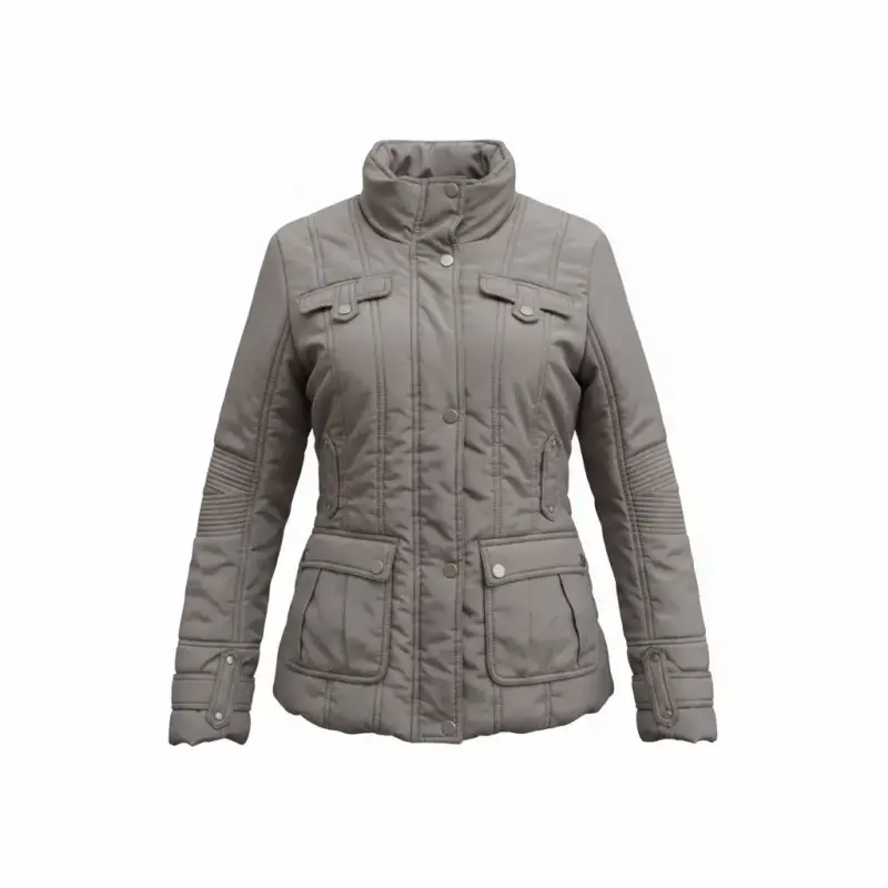 Chaqueta acolchada gris para mujer - 1