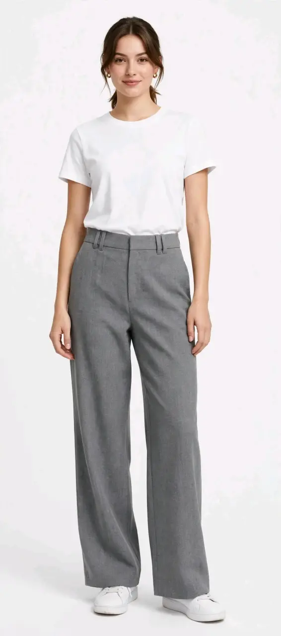 Pantalon gris de vestir de mujer - 1
