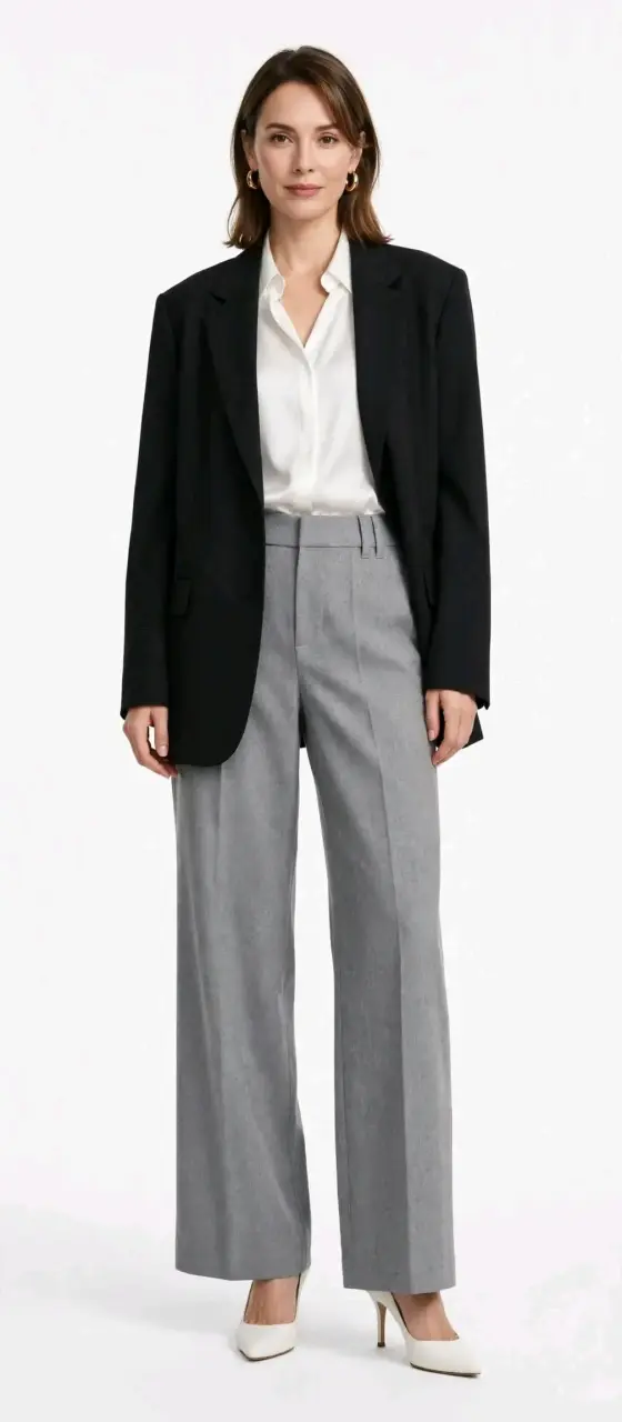 Pantalon gris de vestir de mujer - 5