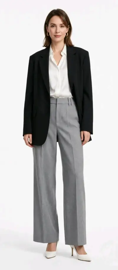 Pantalon gris de vestir de mujer - miniatura 5
