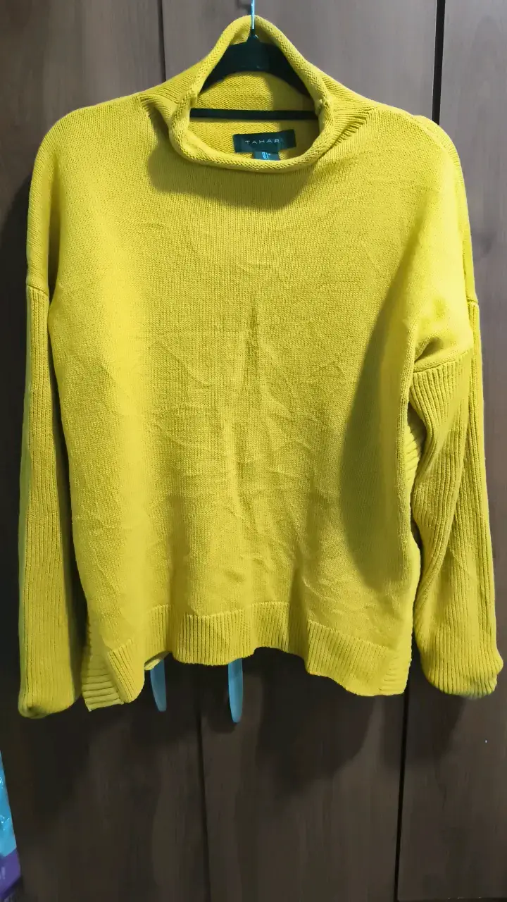 Suéter amarillo de lana Tahari talla L - 1