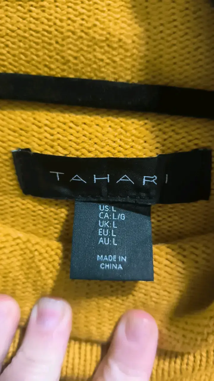 Suéter amarillo de lana Tahari talla L - 3
