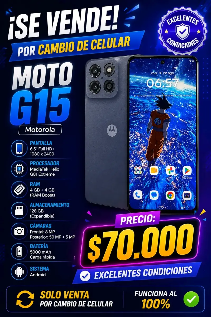 Smartphone Motorola G60 con 128GB de almacenamiento - 6