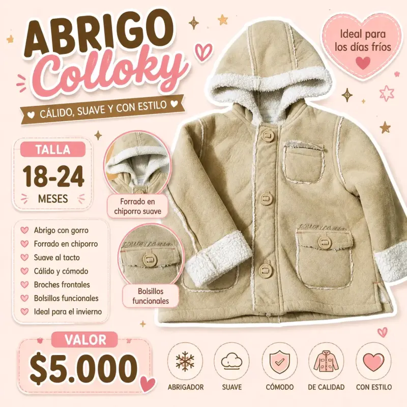 Abrigo Colloky para niños 18-24 meses