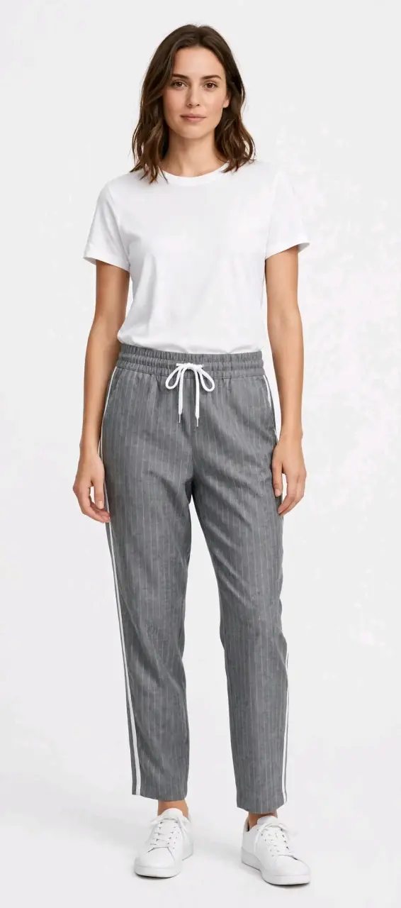 Pantalon gris de vestir de mujer casual-sport