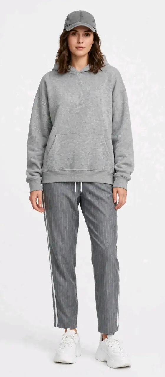 Pantalon gris de vestir de mujer casual-sport - 4