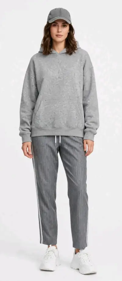 Pantalon gris de vestir de mujer casual-sport - miniatura 4