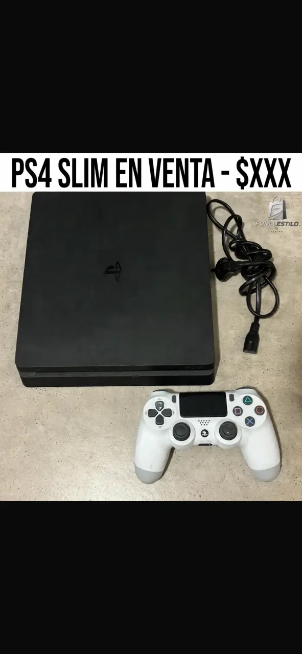 Consola PS4 Slim con control y cable