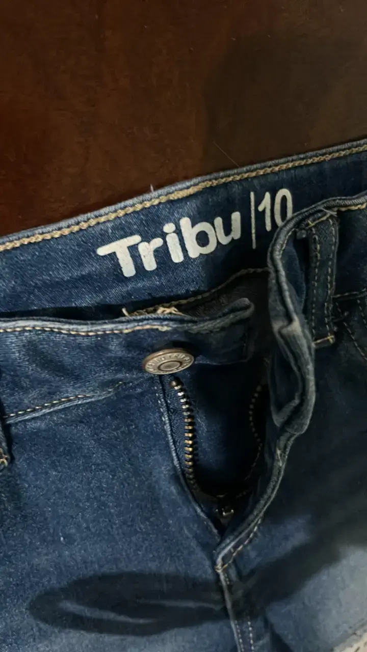 Shorts de mezclilla para niña con encaje Tribu - 3