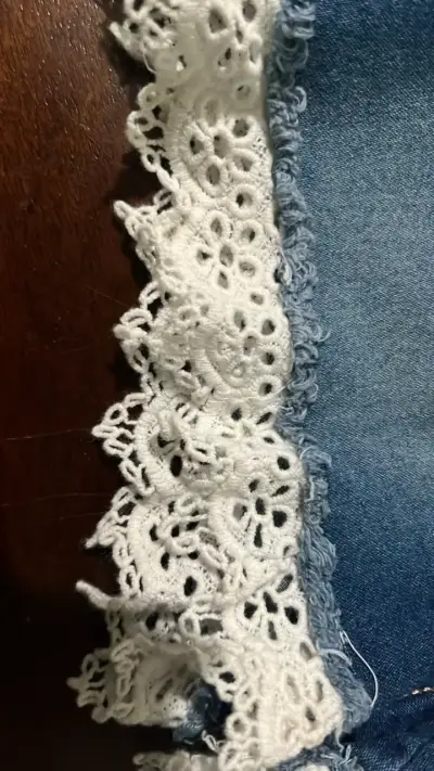 Shorts de mezclilla para niña con encaje Tribu - miniatura 5