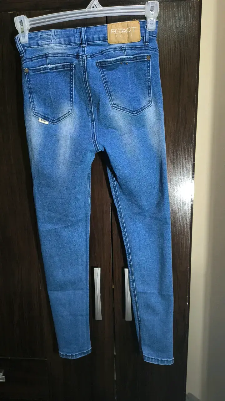 Jeans ajustados azul para mujer - 2