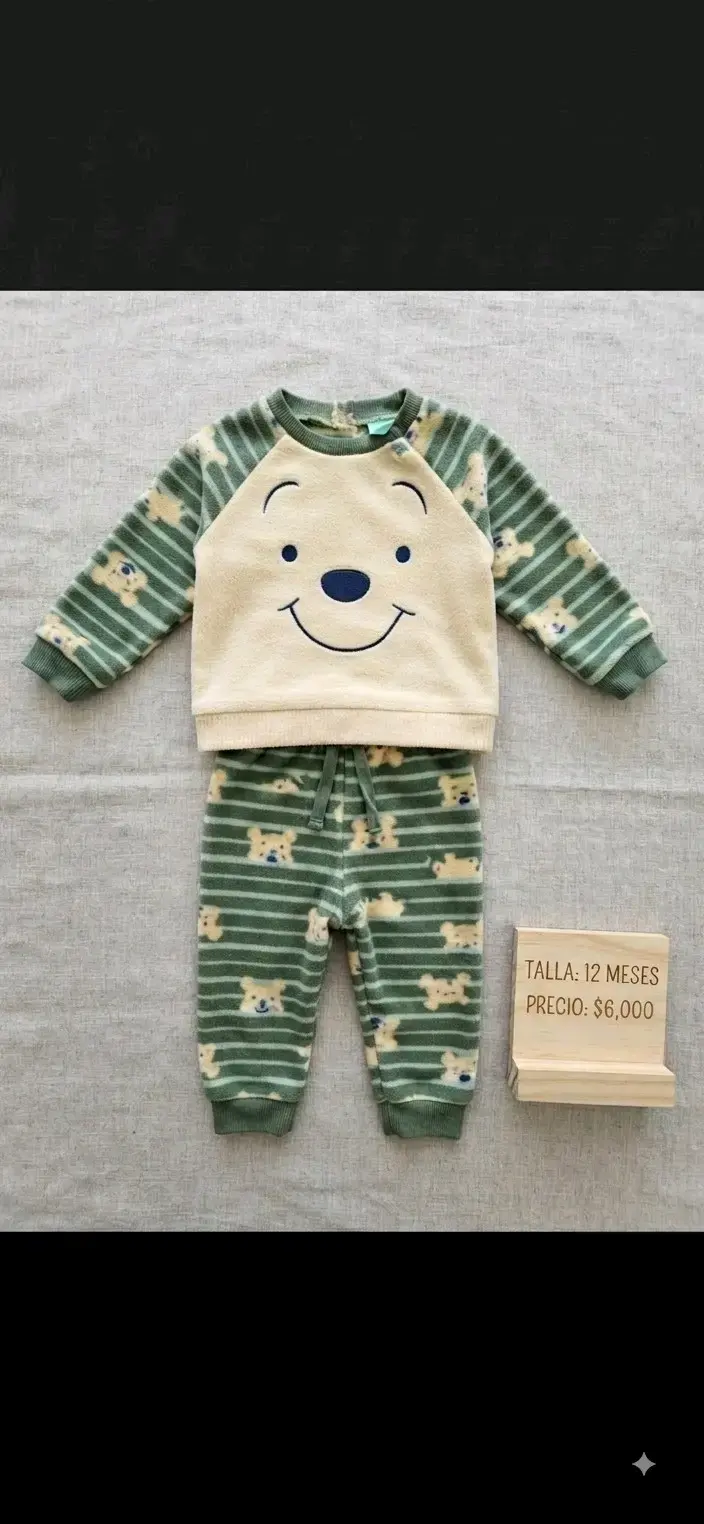 Conjunto de bebé con diseño de oso talla 12 meses