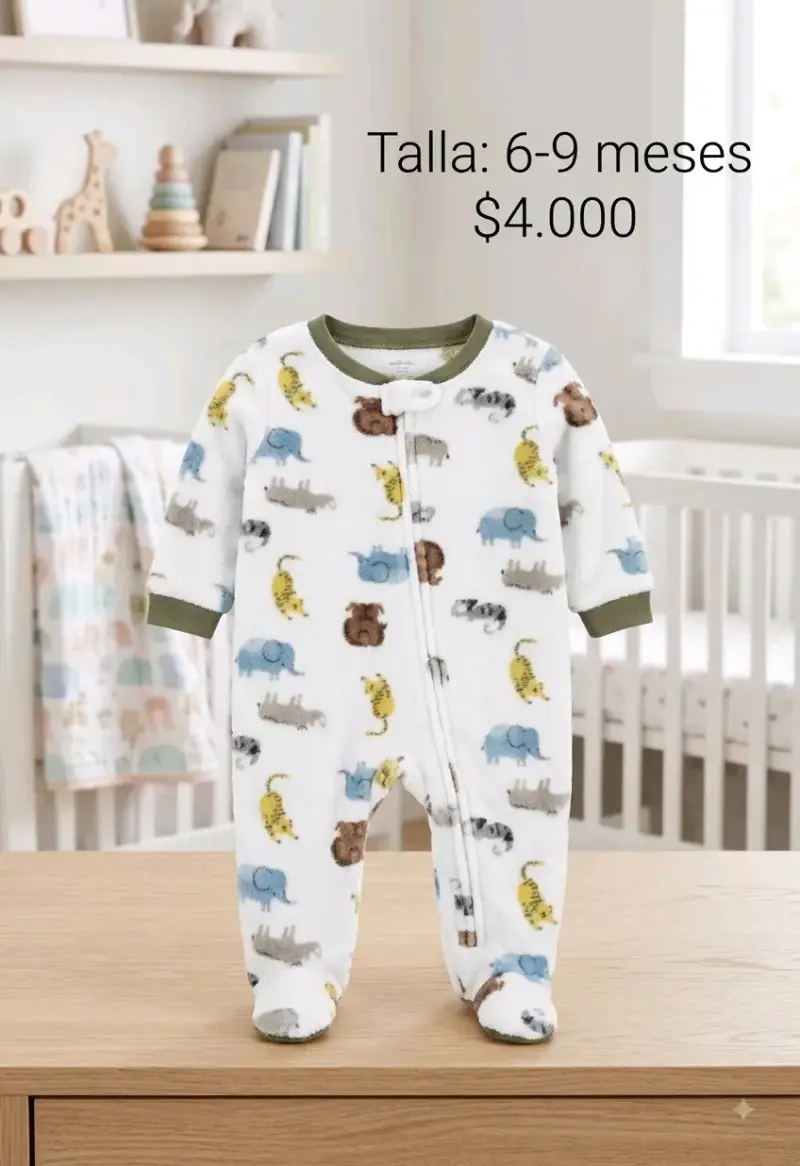 Pijama Entero Bebé Animales 6-9 Meses
