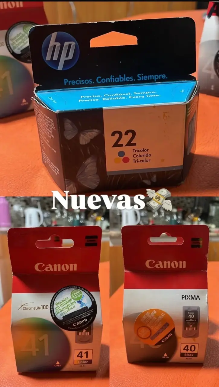 Cartuchos de tinta HP y Canon nuevos