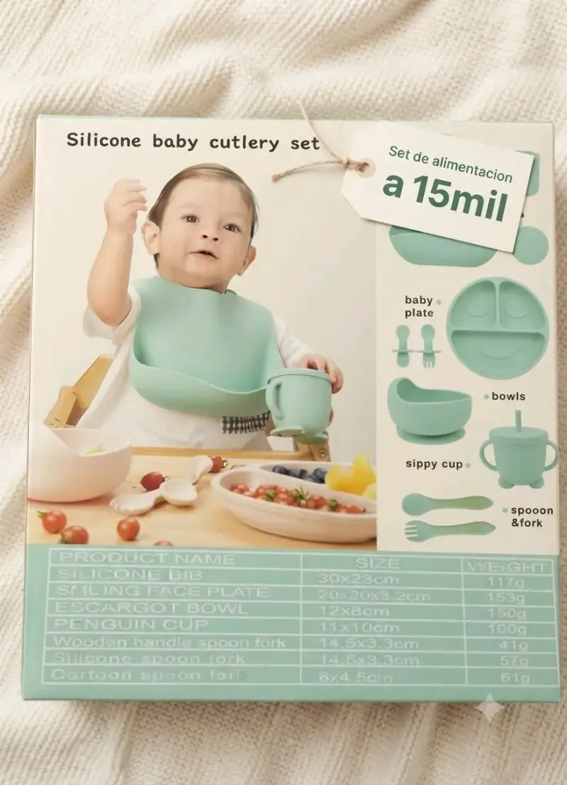 Set de alimentación de silicona para bebé