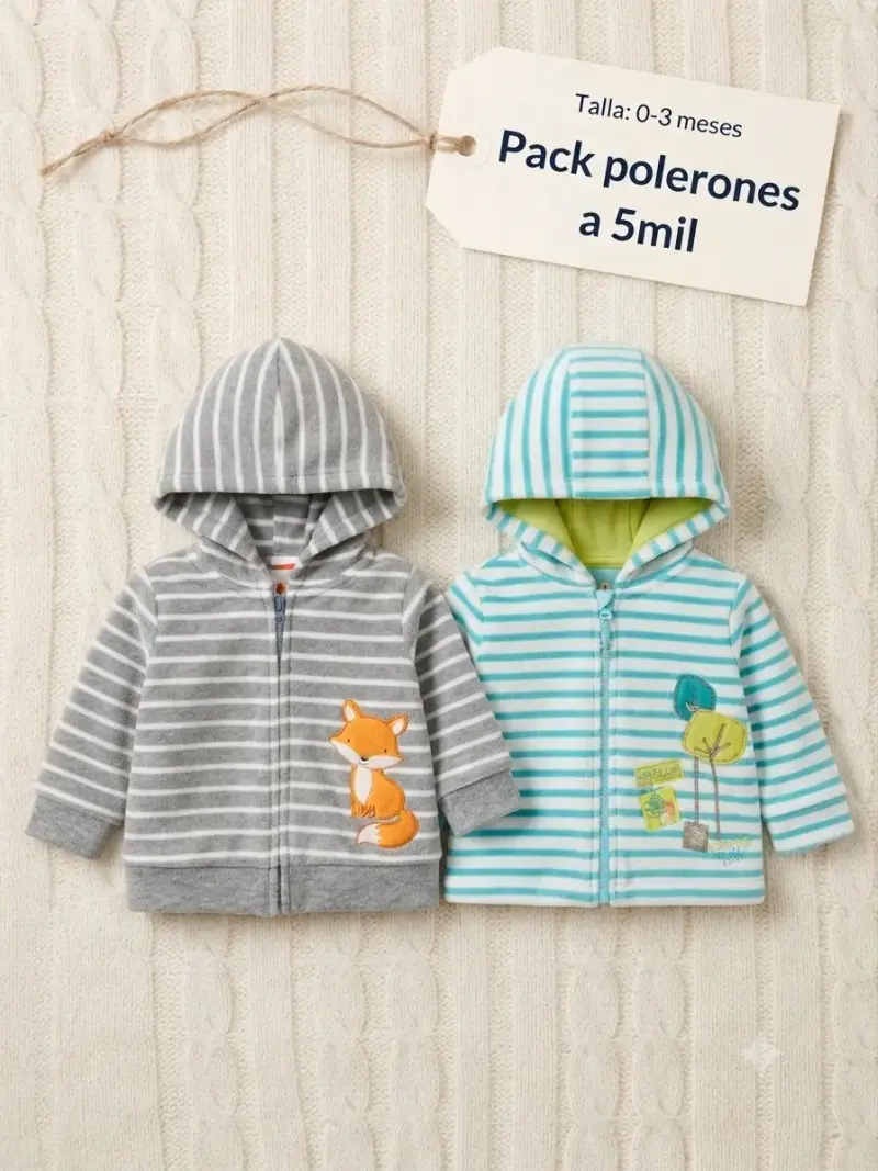 Pack de polerones para bebé 0-3 meses