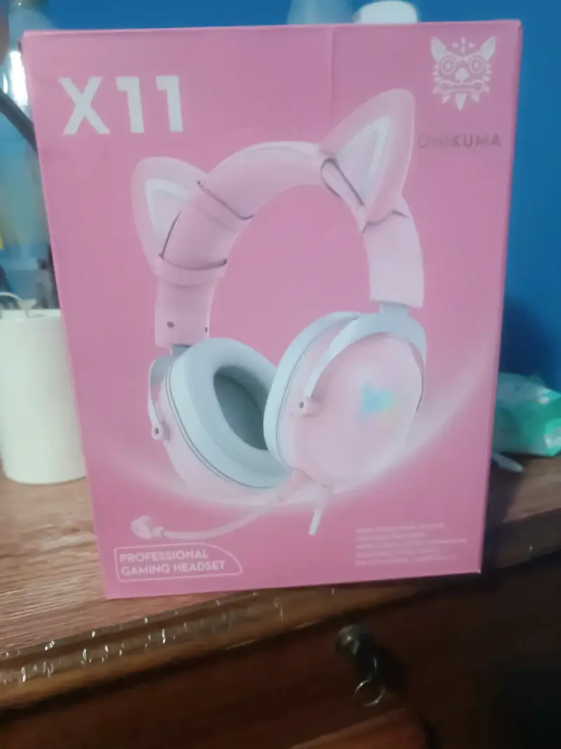 Audífonos Gamer Rosa con Orejas de Gato Onikuma X11