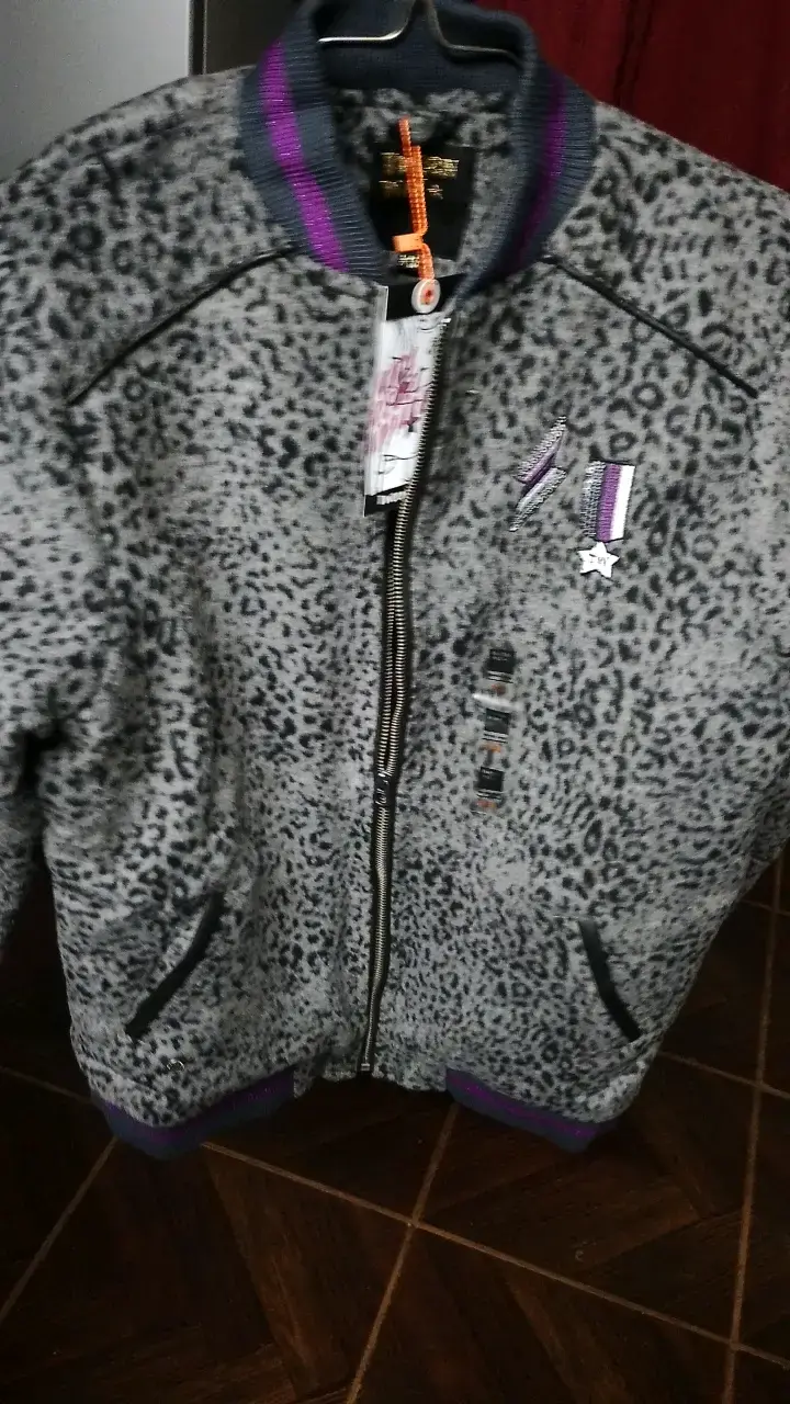 Chaqueta de Leopardo para Niños con Forro Morado - 1
