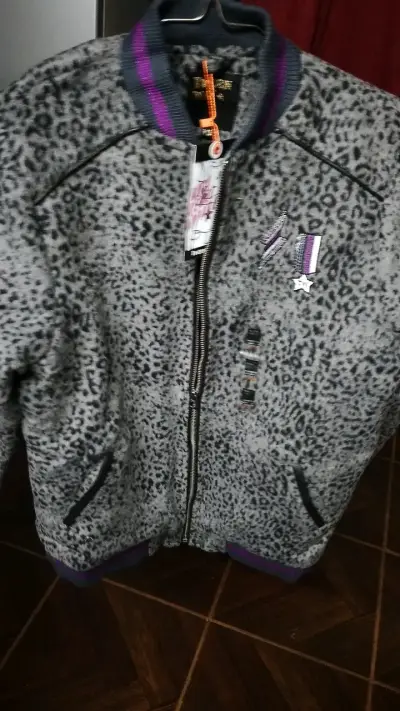 Chaqueta de Leopardo para Niños con Forro Morado - miniatura 1