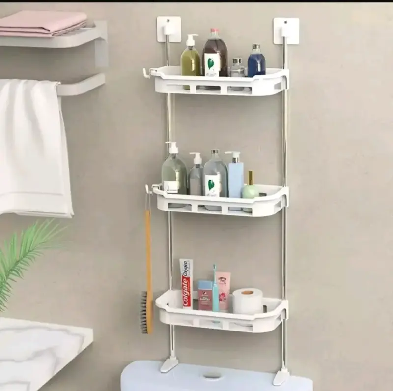 Estante de baño ajustable con tres niveles - 1