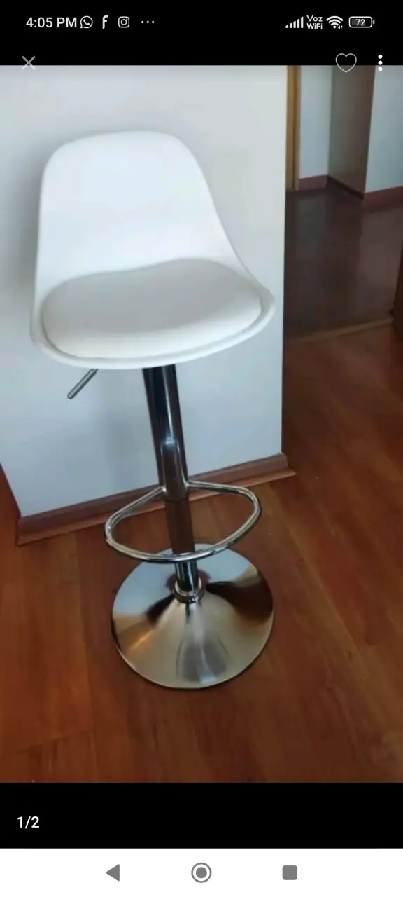 Silla de Bar Ajustable Blanca Novahus - 1