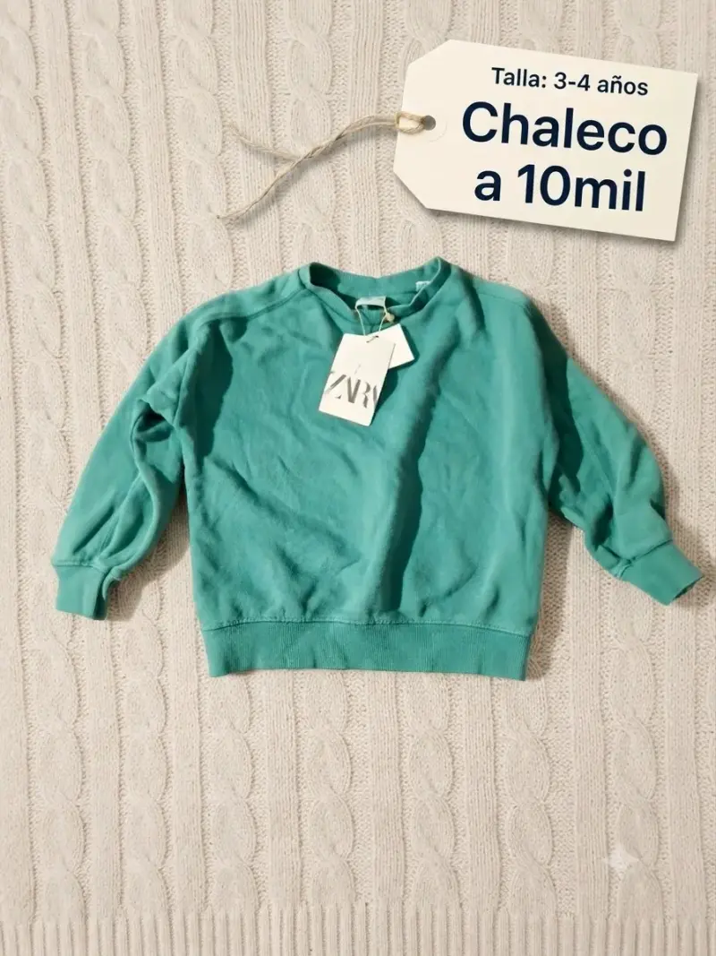 Chaleco verde para niño talla 3-4 años
