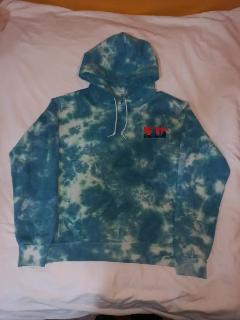 Polerón con capucha tie-dye azul - 1