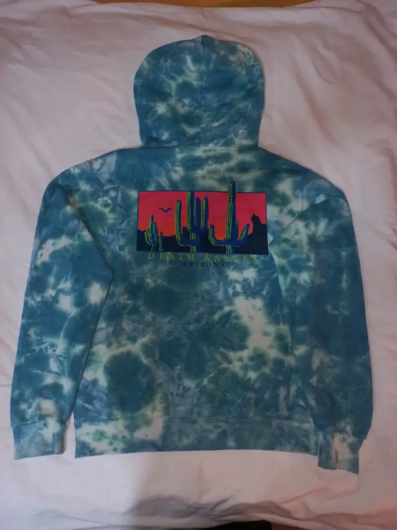Polerón con capucha tie-dye azul - 2