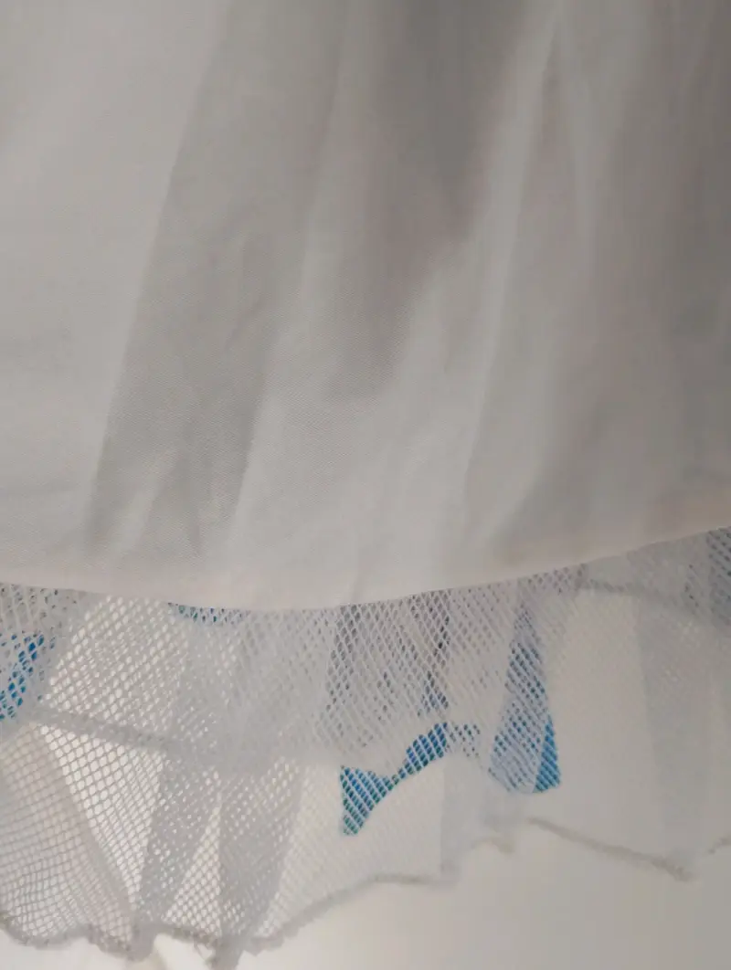 Vestido chinita floral azul con volantes - 4