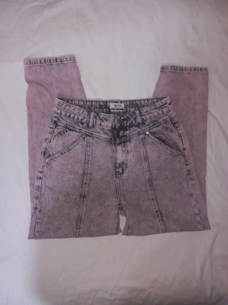 Jeans de mezclilla Sybilla color lila desgastado - 1