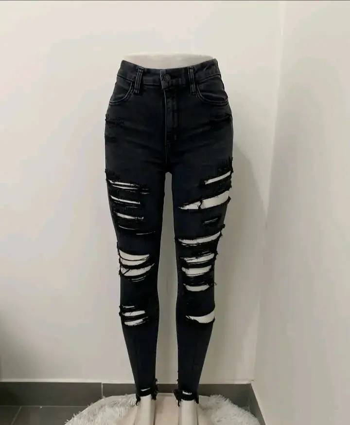 Jeans rasgados para mujer en varios colores - 2