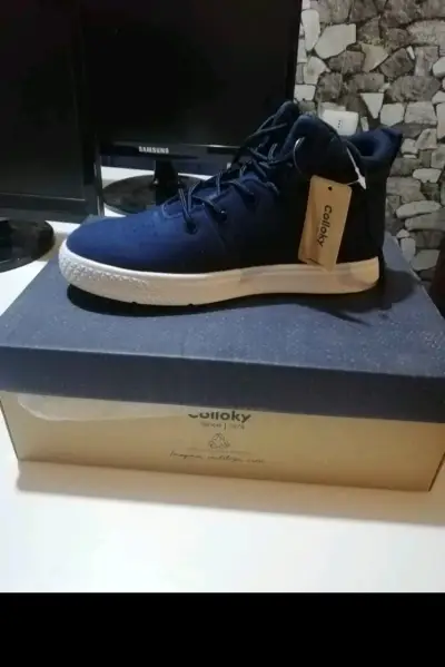 Zapatillas altas azul marino Colloky para niños - miniatura 1
