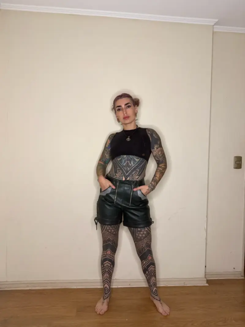 Shorts de cuero negro - 1