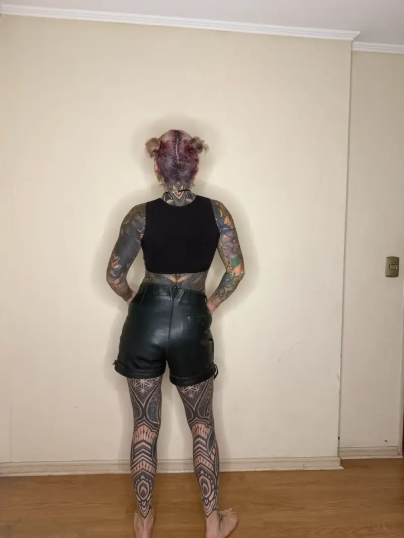 Shorts de cuero negro - 3