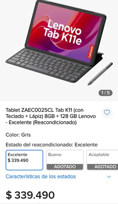 Tablet Lenovo Tab K11 con teclado y lápiz - miniatura 2