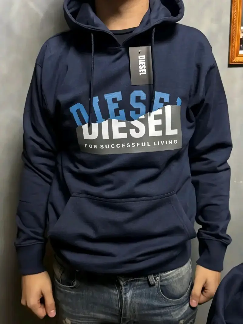 Polerón con capucha Diesel azul marino