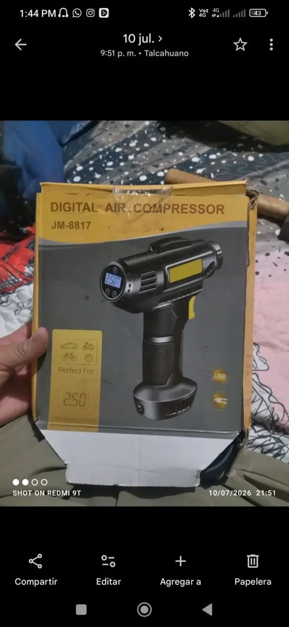 Compresor de Aire Digital Portátil JM-8817